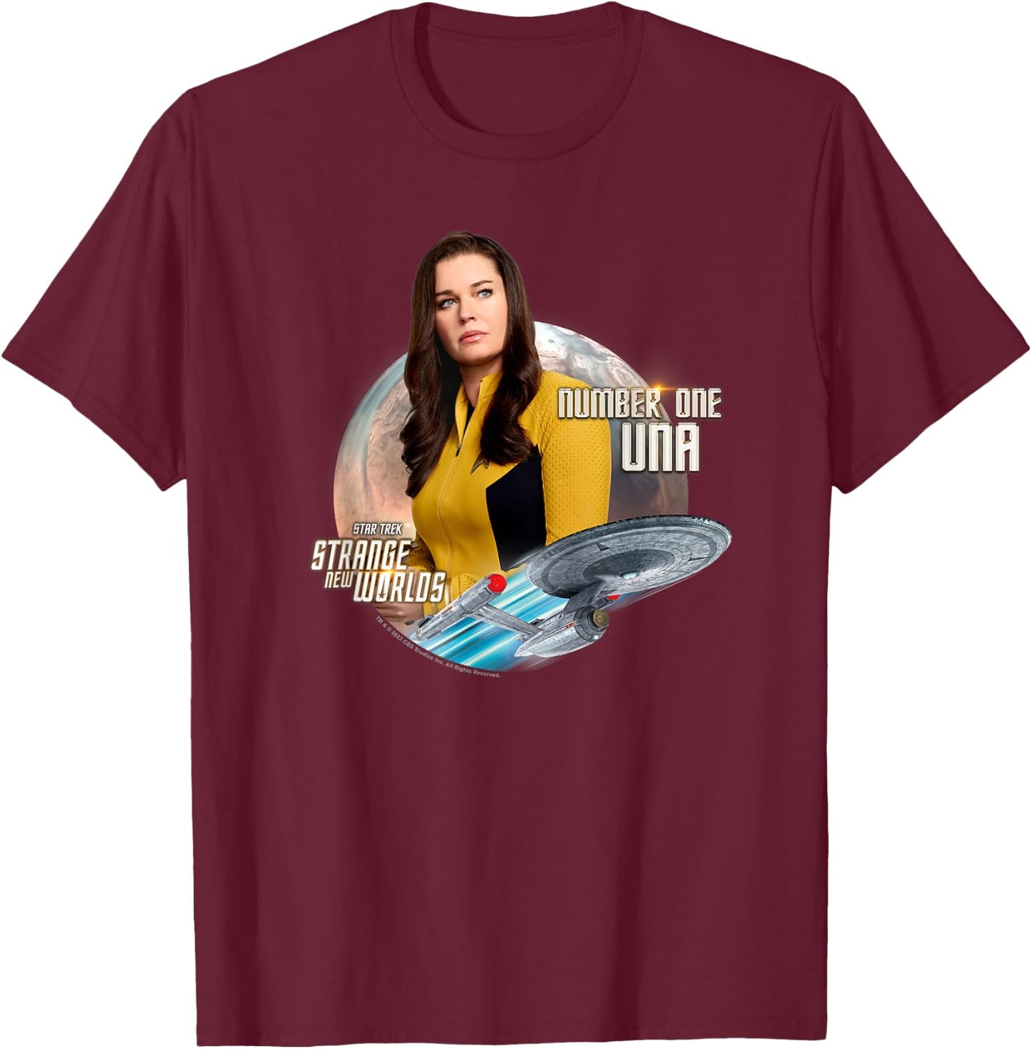 Star Trek Strange New Worlds Number One Una T-Shirt - T-Shirt | Maroon
