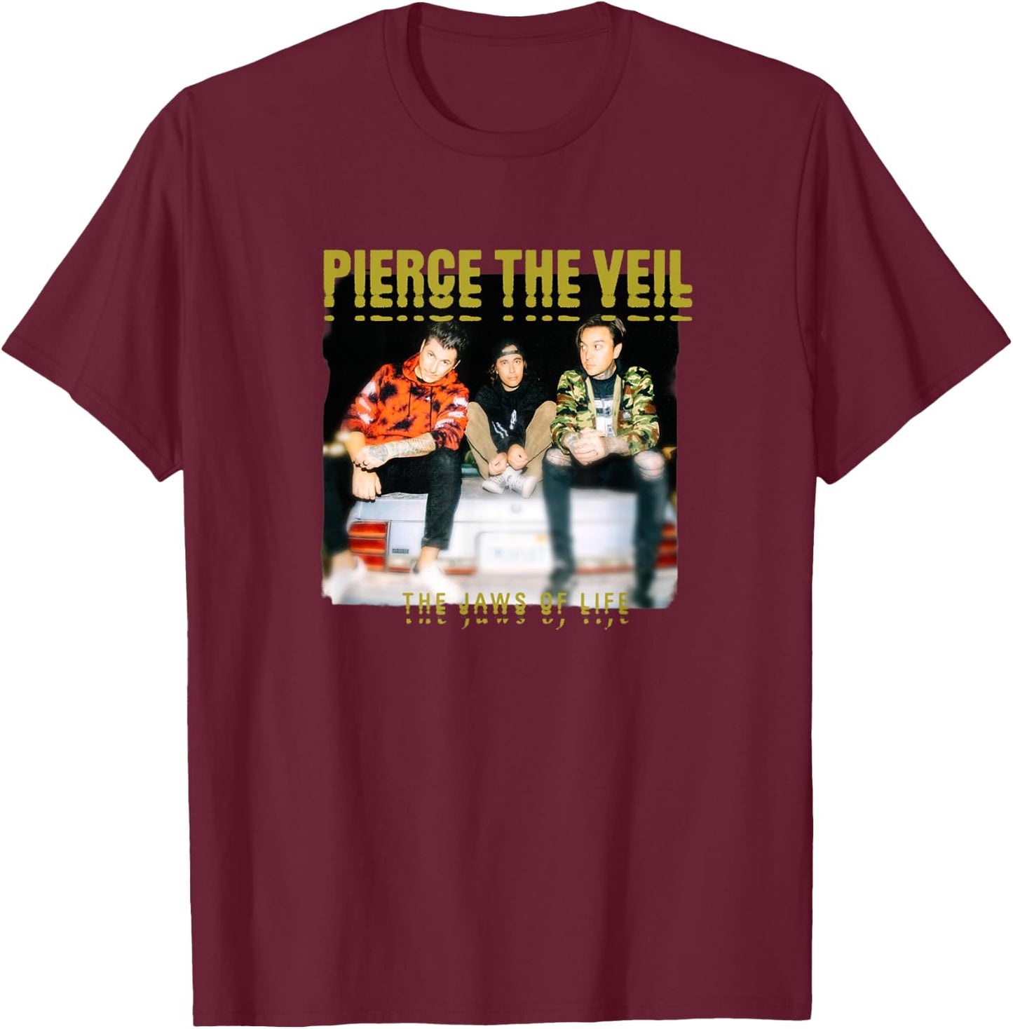 Pierce The Veil - Jaws Photo T-Shirt - T-Shirt | Maroon