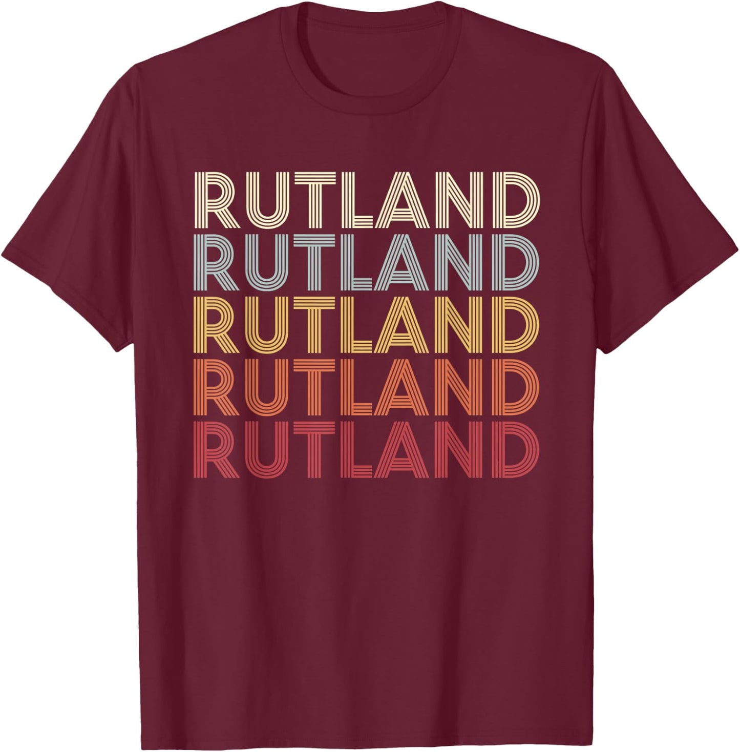 Rutland Vermont Rutland VT Retro Vintage Text T-Shirt - T-Shirt | Maroon