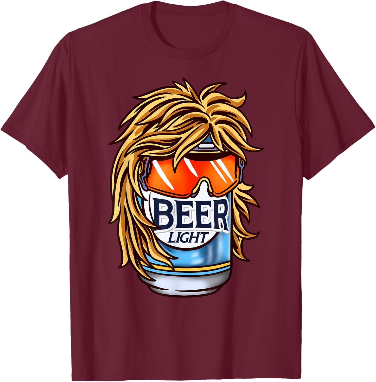 Funny Beer Drinking Shirt, Funny Redneck Mullet T-Shirt - T-Shirt | Maroon