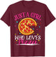 Just A Girl Who Loves Pizza Girls T-Shirt - T-Shirt | Maroon