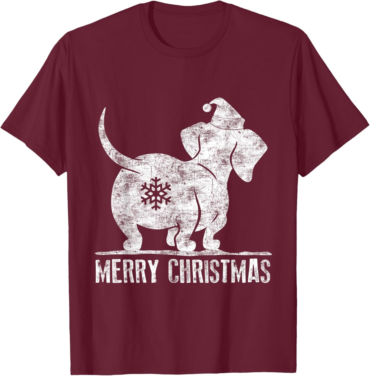 Funny Dachshund Ugly Christmas Shirt Weiner Dog Lovers Women T-Shirt - T-Shirt | Maroon