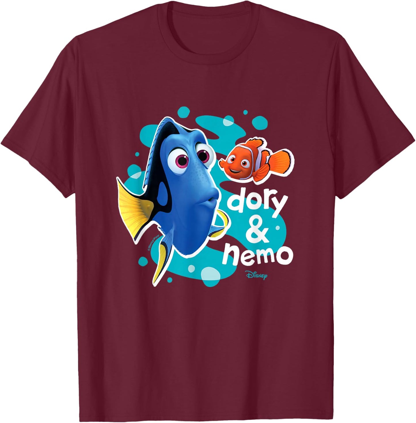 Finding Nemo - Dory and Nemo T-Shirt - T-Shirt | Maroon