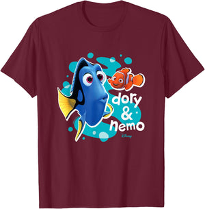 Finding Nemo - Dory and Nemo T-Shirt - T-Shirt | Maroon
