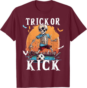 Soccer Skeleton Halloween Soccer Player Halloween Men Boys T-Shirt - T-Shirt | Maroon