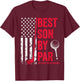 Best Son By Par USA Flag Golf Father's Day Golfing Buddy T-Shirt - T-Shirt | Maroon