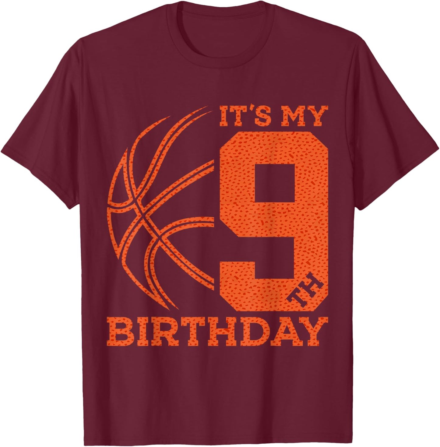 IT'S MY 9TH BIRTHDAY BASKETBALL 9th BIRTHDAY T-Shirt - T-Shirt | Maroon