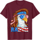 Rahhh Eagle 4th of July Mullet American Flag Usa Meme T-Shirt - T-Shirt | Maroon