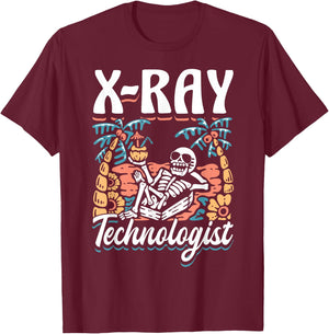 X-Ray Tech Skeleton Radiology Department X- Ray Technologist T-Shirt - T-Shirt | Maroon