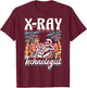 X-Ray Tech Skeleton Radiology Department X- Ray Technologist T-Shirt - T-Shirt | Maroon