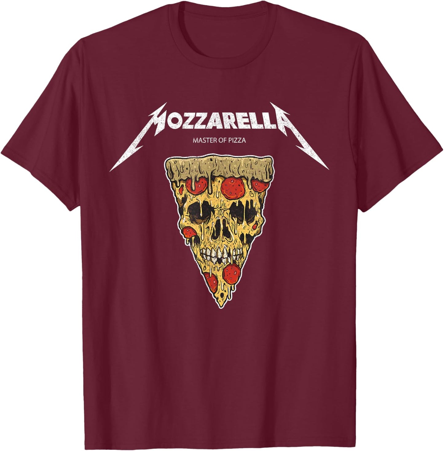 Mozzarella Masters of Pizza Foodie Chef, Baker, Cook. T-Shirt - T-Shirt | Maroon