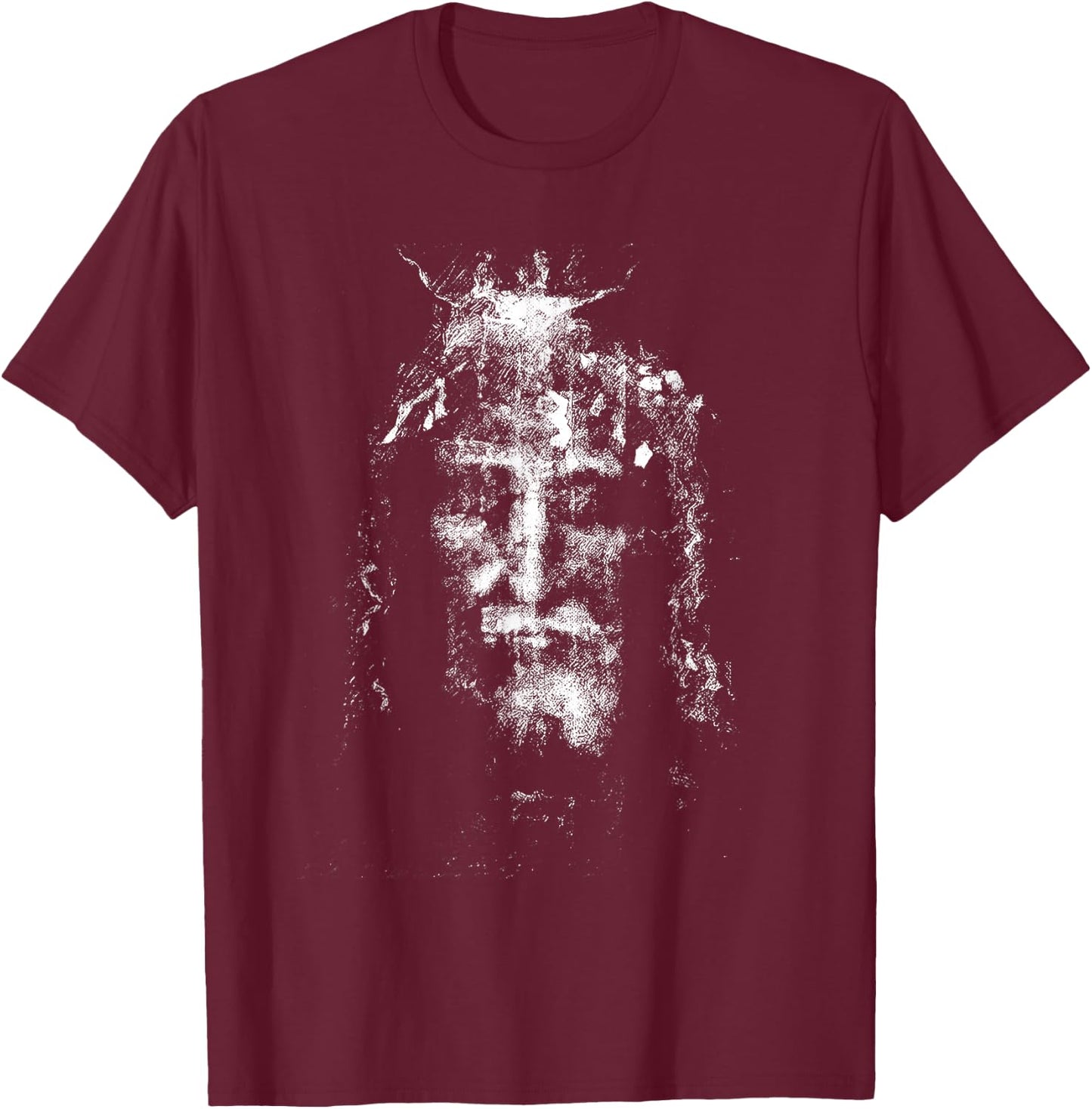 Vintage The Shroud Of Turin Holy Face Of Jesus T-Shirt - T-Shirt | Maroon
