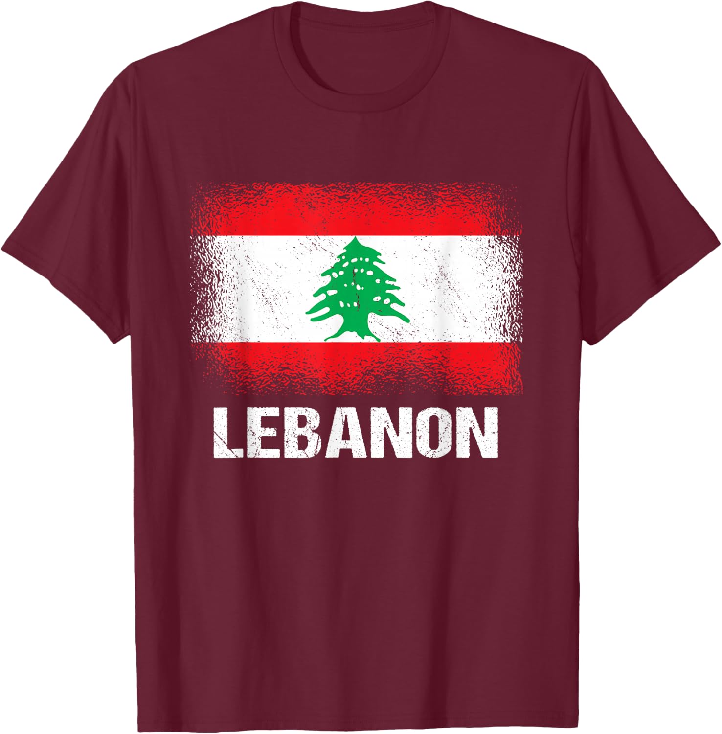 Lebanese Flag Lebanon T-Shirt - T-Shirt | Maroon