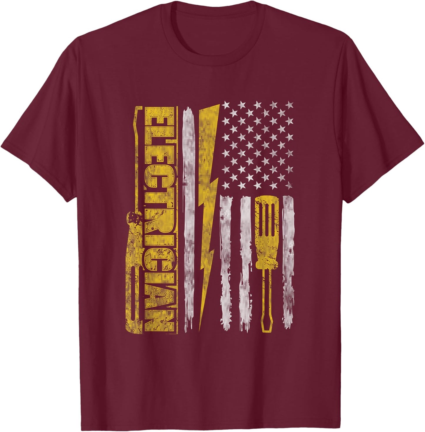 Funny Electrician Electrical Engineer - Electricity Lineman T-Shirt - T-Shirt | Maroon