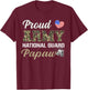 Retro Proud Army National Guard Papaw Military Pride Costume T-Shirt - T-Shirt | Maroon