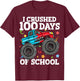 100 Days of School Monster Truck 100th Day of School Boys T-Shirt - T-Shirt | Maroon