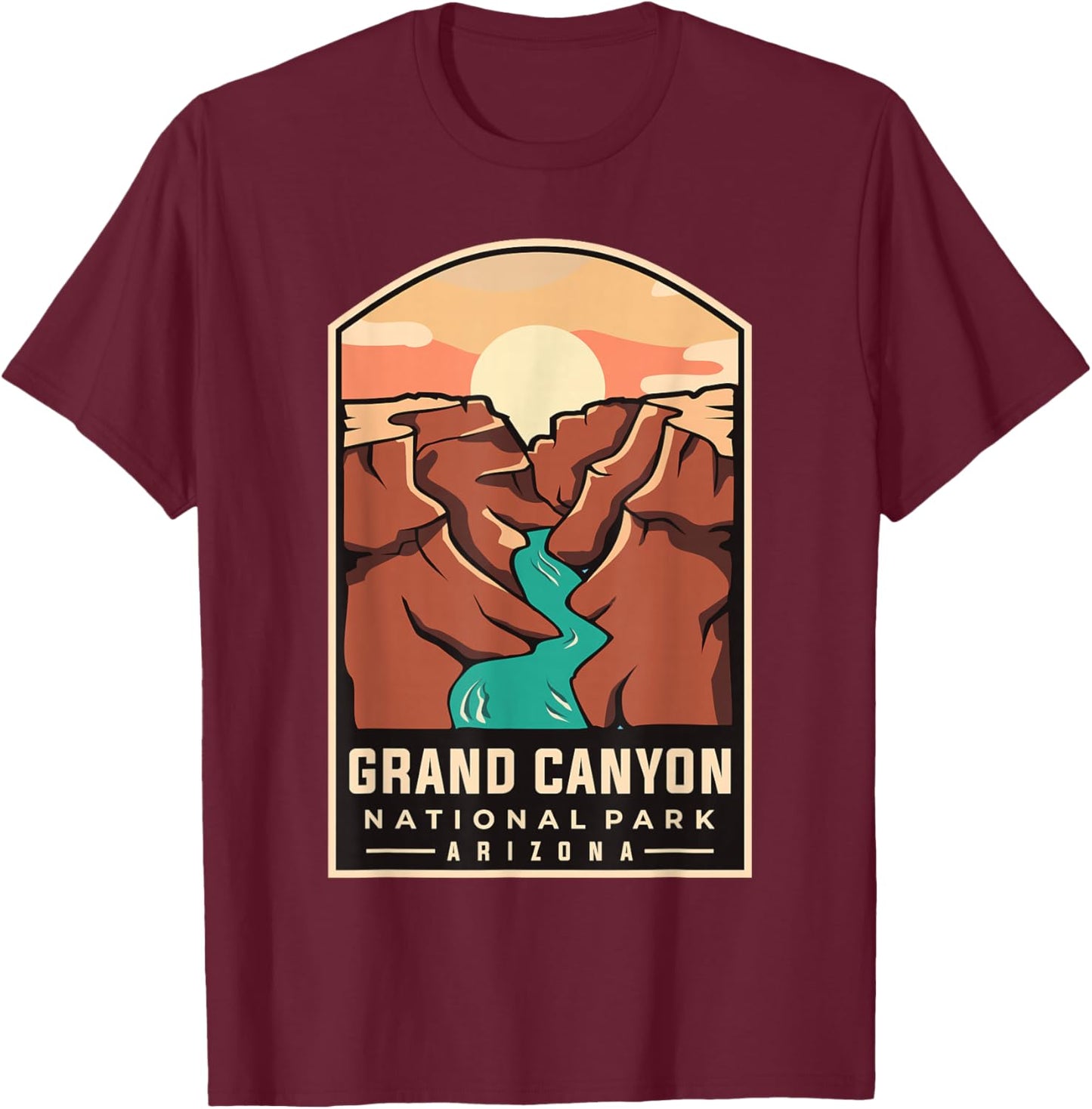 Grand Canyon National Park - Throwback Design - Classic T-Shirt - T-Shirt | Maroon
