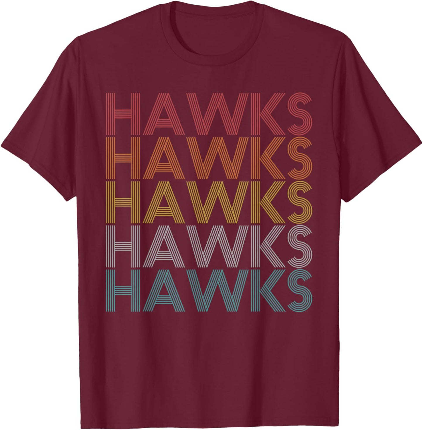 Retro Vintage Hawks T-Shirt - T-Shirt | Maroon