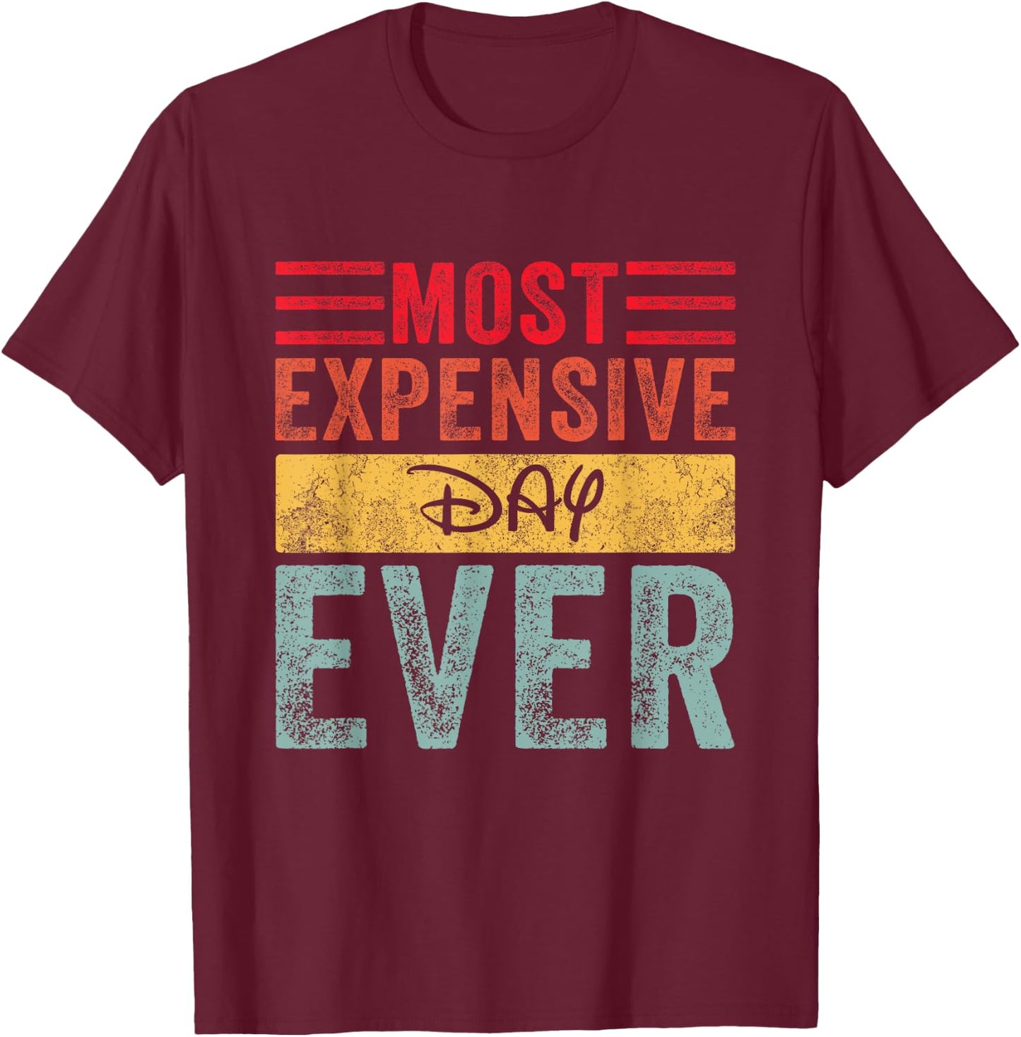 Most Expensive Day Ever Vacation Travel Funny Saying T-Shirt - T-Shirt | Maroon