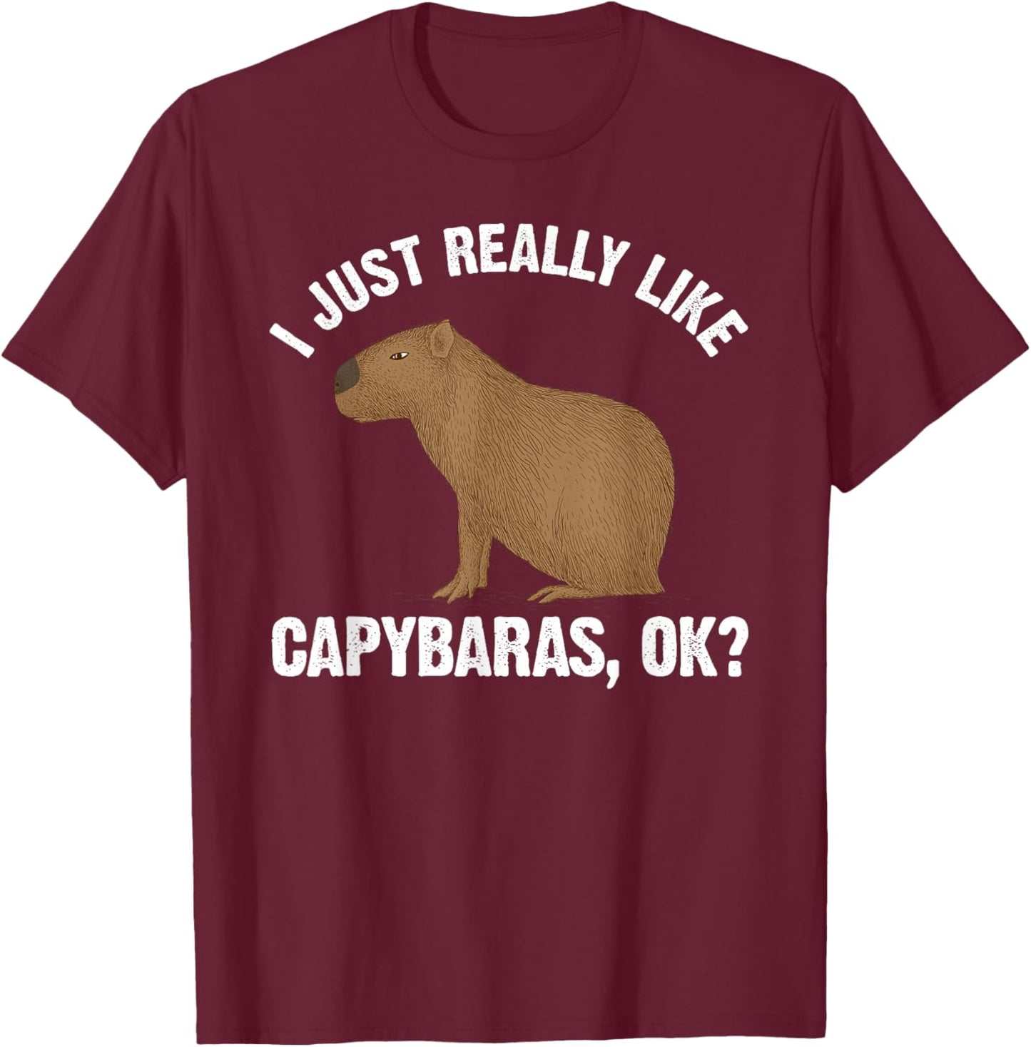 Funny Capybara Art Women Kids Rodent Capybara Lover T-Shirt - T-Shirt | Maroon
