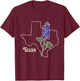 Texas Bluebonnet Flower Wildflower State T-Shirt - T-Shirt | Maroon