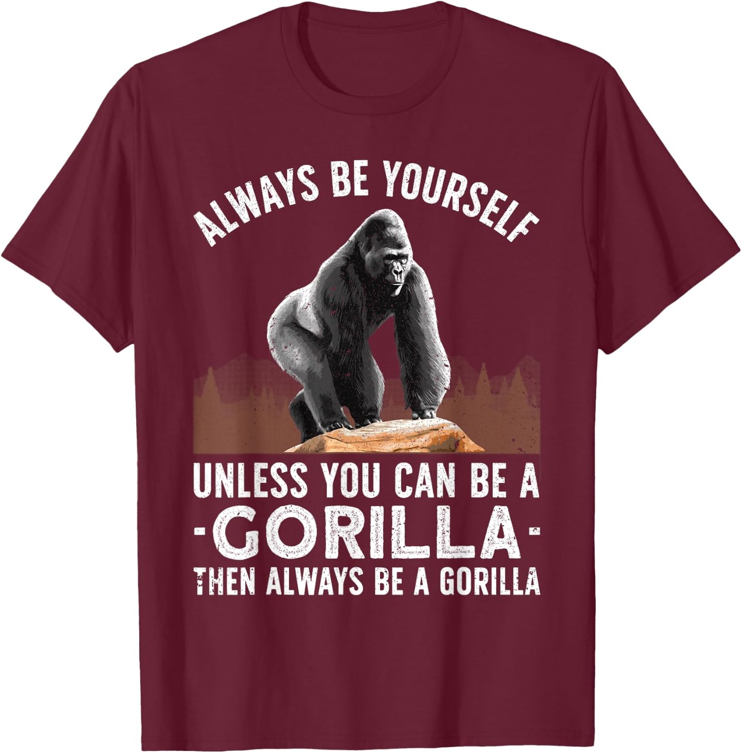 Funny Gorilla Art Women Primate Animal Gorilla Lover T-Shirt - T-Shirt | Maroon