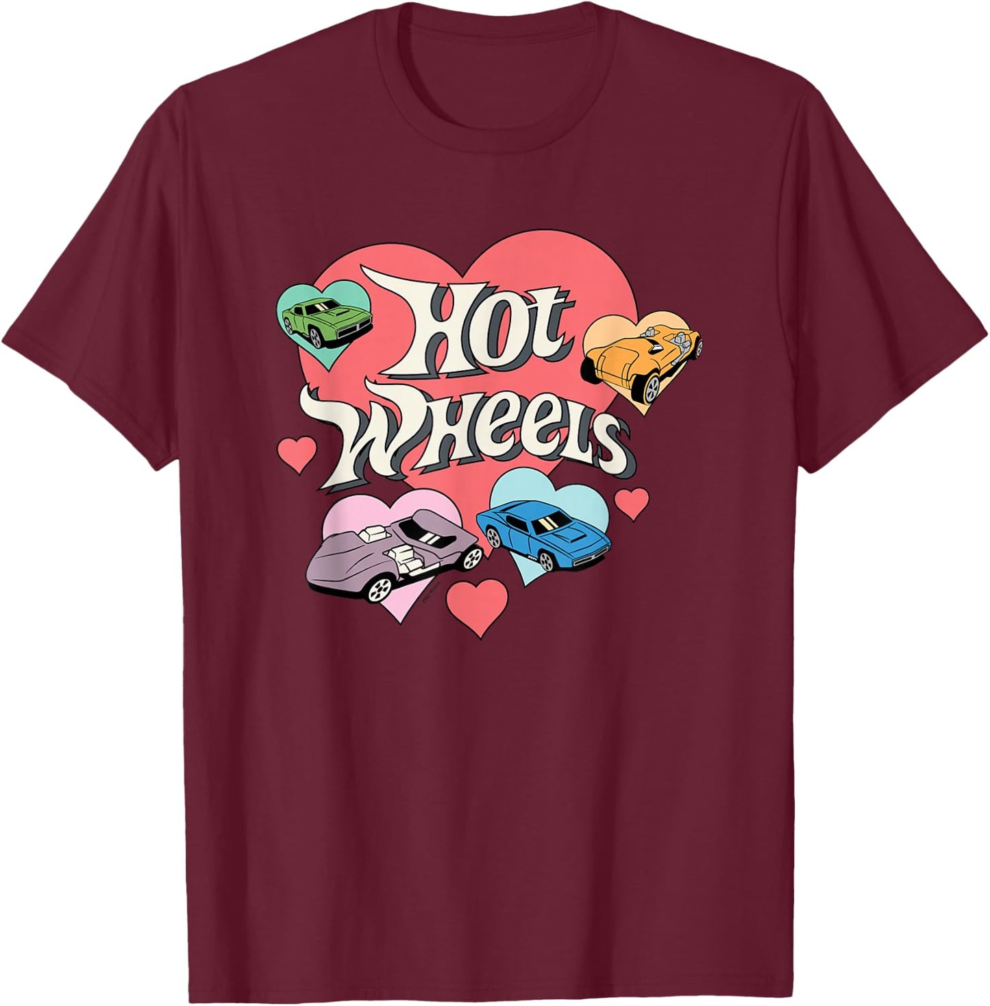 Hot Wheels- Heart Wheels T-Shirt - T-Shirt | Maroon