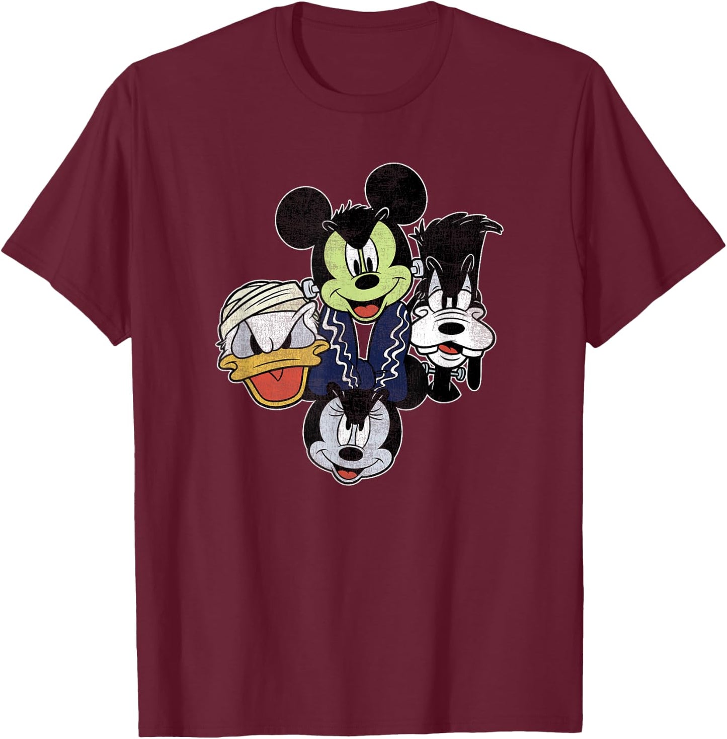 Disney Mickey and Friends Halloween Group Shot Costumes T-Shirt - T-Shirt | Maroon