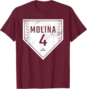 Home Plate Gameday Yadier Molina St Louis MLBPA T-Shirt - T-Shirt | Maroon