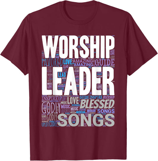 Worship Leader Church Musician T-Shirt - T-Shirt | Maroon