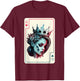 Queen of Hearts Gothic Poker Card Game Halloween Creepy T-Shirt - T-Shirt | Maroon