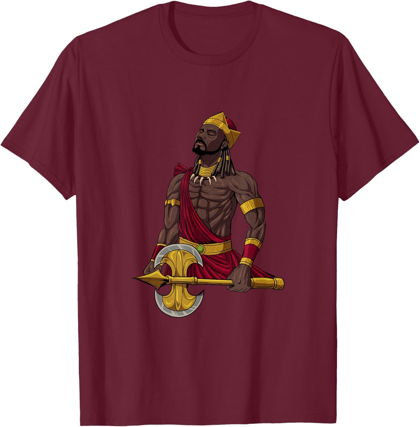 God of Yoruba Religion - Shango T-Shirt - T-Shirt | Maroon