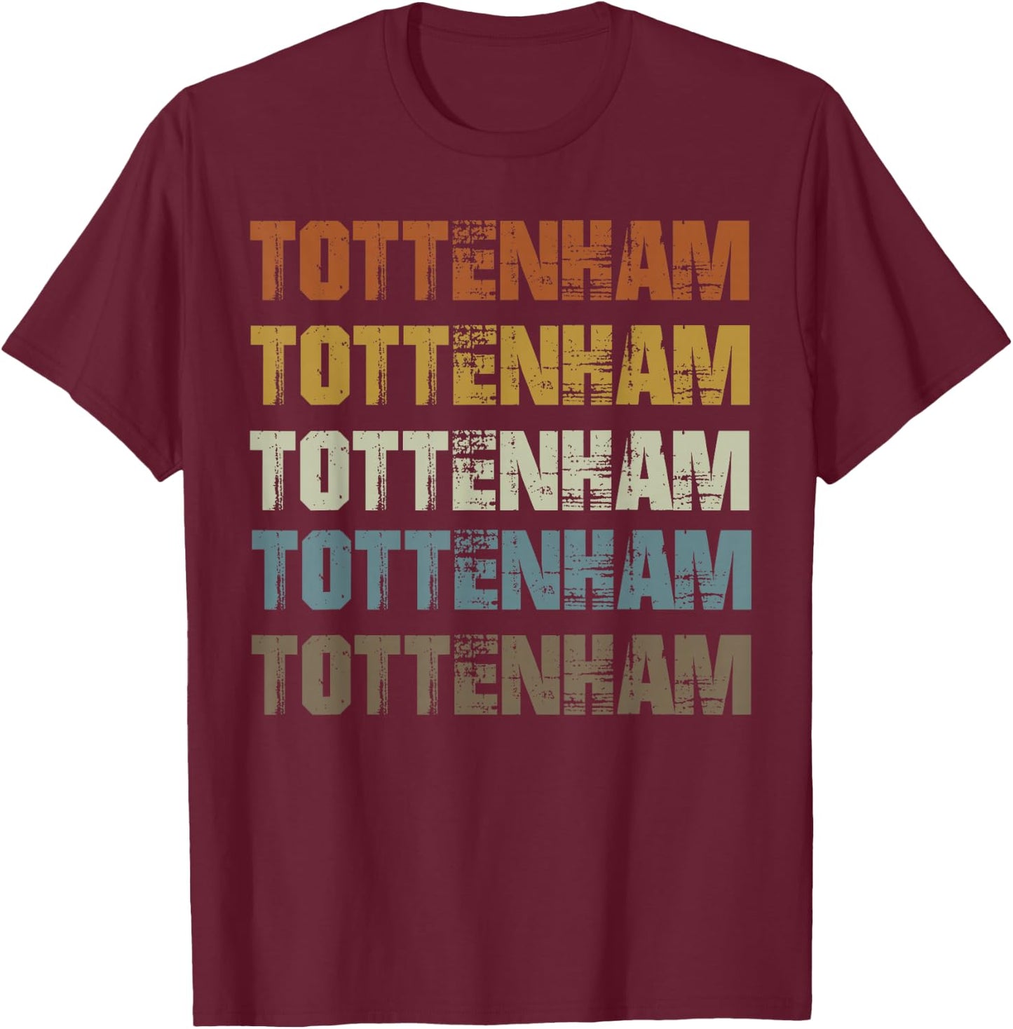 Retro Vintage Tottenham London T-Shirt - T-Shirt | Maroon