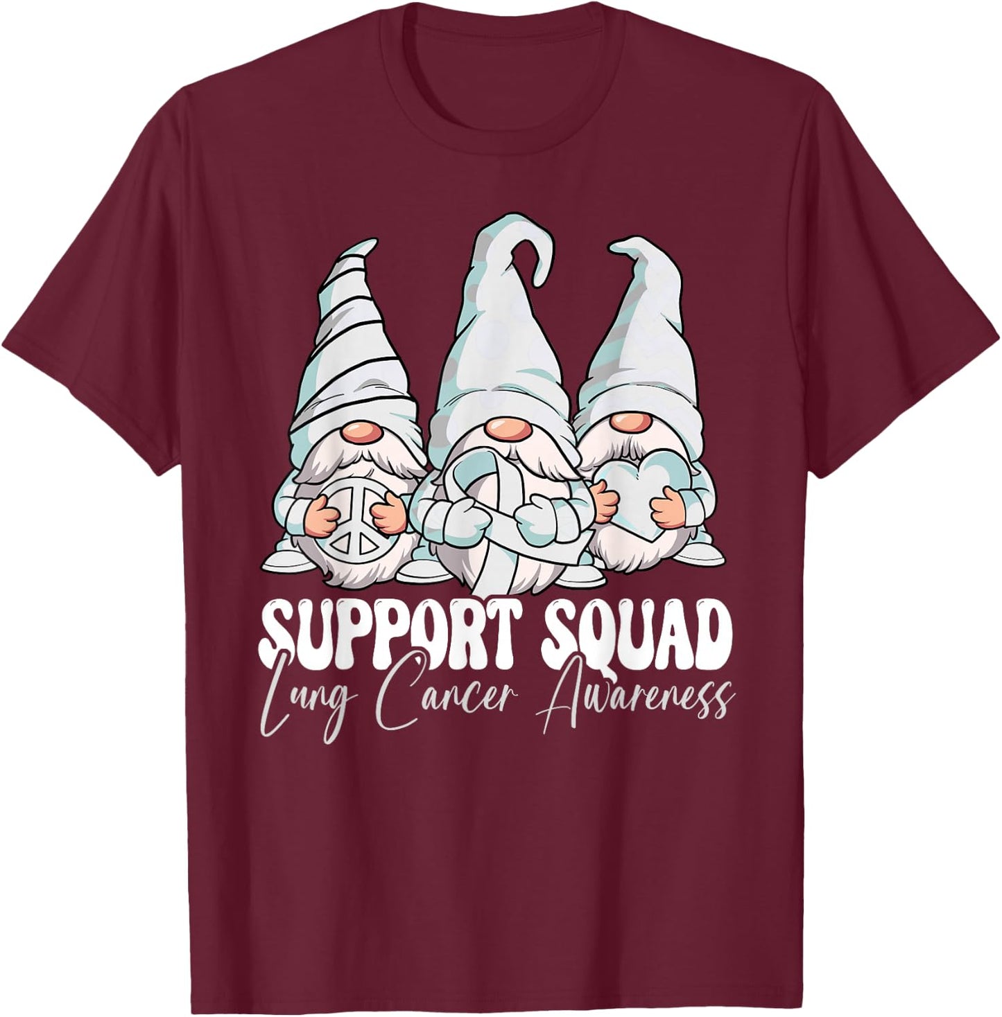 Support Squad Lung Cancer Awareness Month T-Shirt - T-Shirt | Maroon