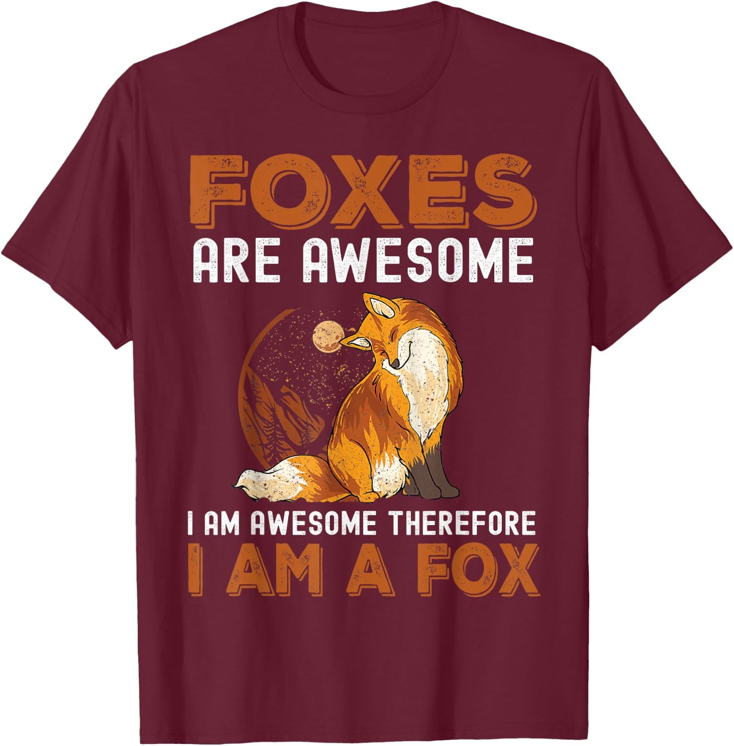 Cool Fox Design Women Kids Wildlife Animal Fox Lover T-Shirt - T-Shirt | Maroon
