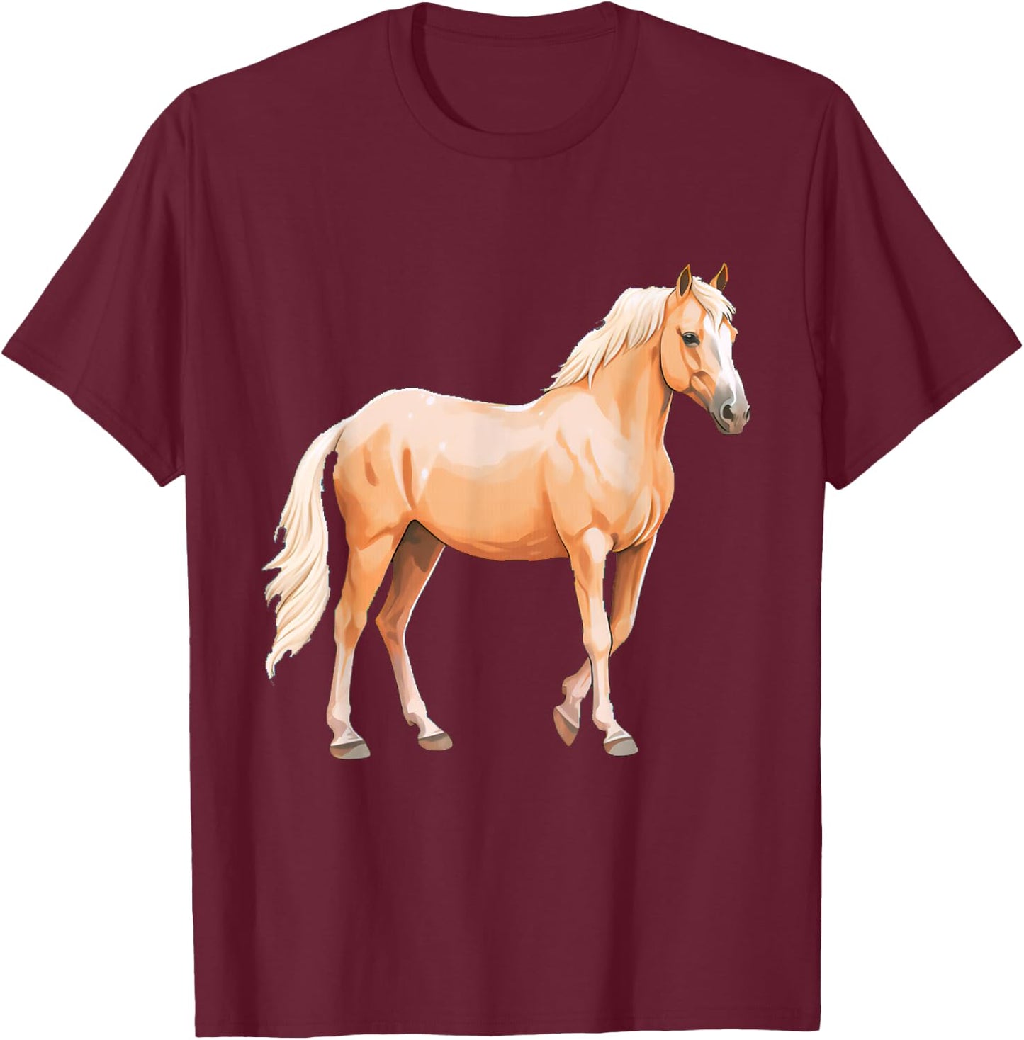 Palomino Horse T-Shirt - T-Shirt | Maroon