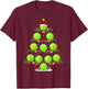 Pickleball Tree Christmas Ugly Sweater Pickleball Sports T-Shirt - T-Shirt | Maroon