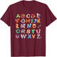 Zoo Animal Alphabe ABCs Learning For Boys Girls Kids T-Shirt - T-Shirt | Maroon