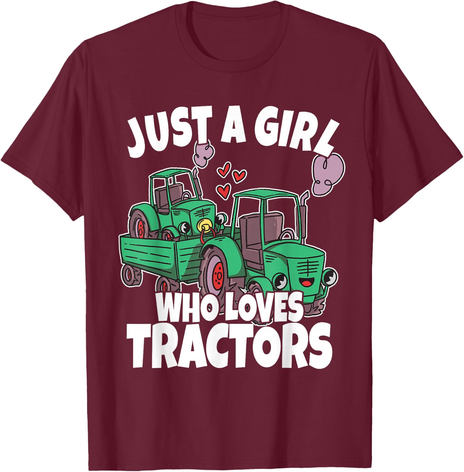 Just A Girl Who Loves Tractors Kids Girls Toddler T-Shirt - T-Shirt | Maroon