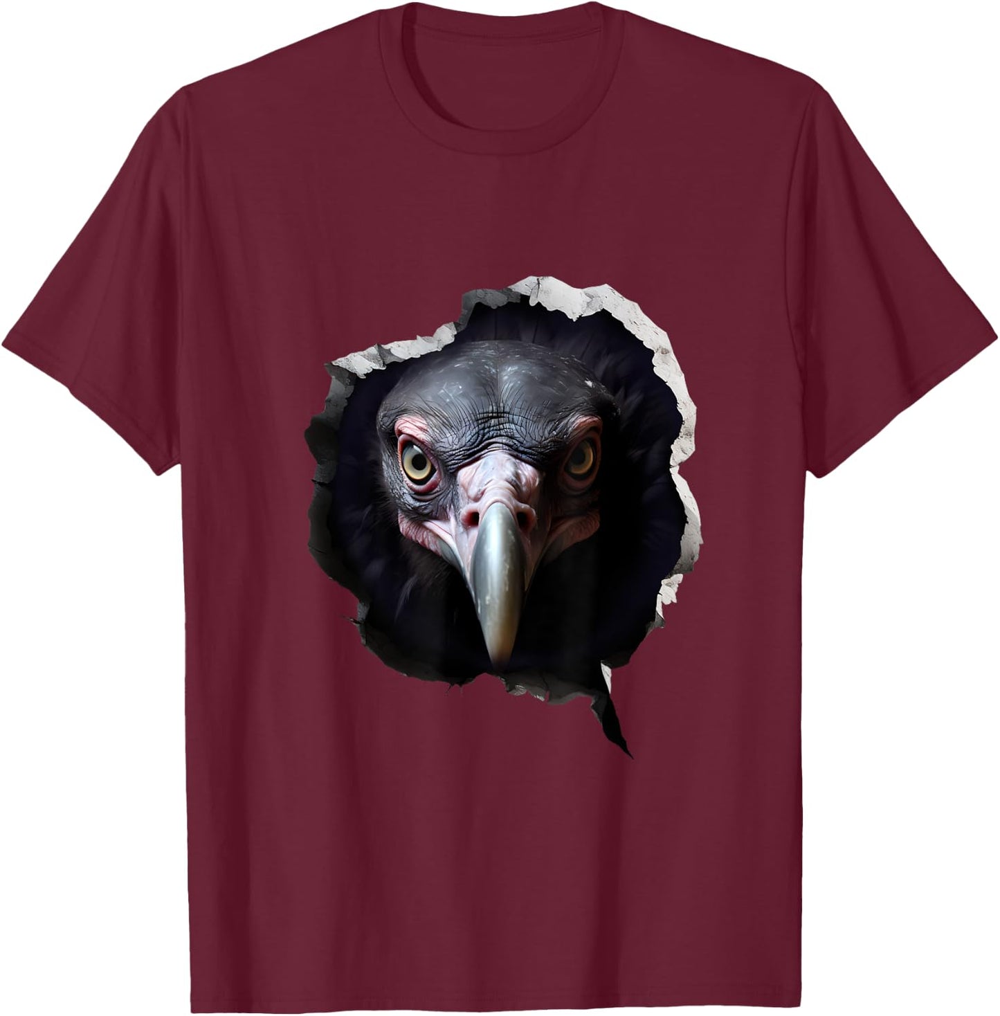 Vulture Face T-Shirt - T-Shirt | Maroon