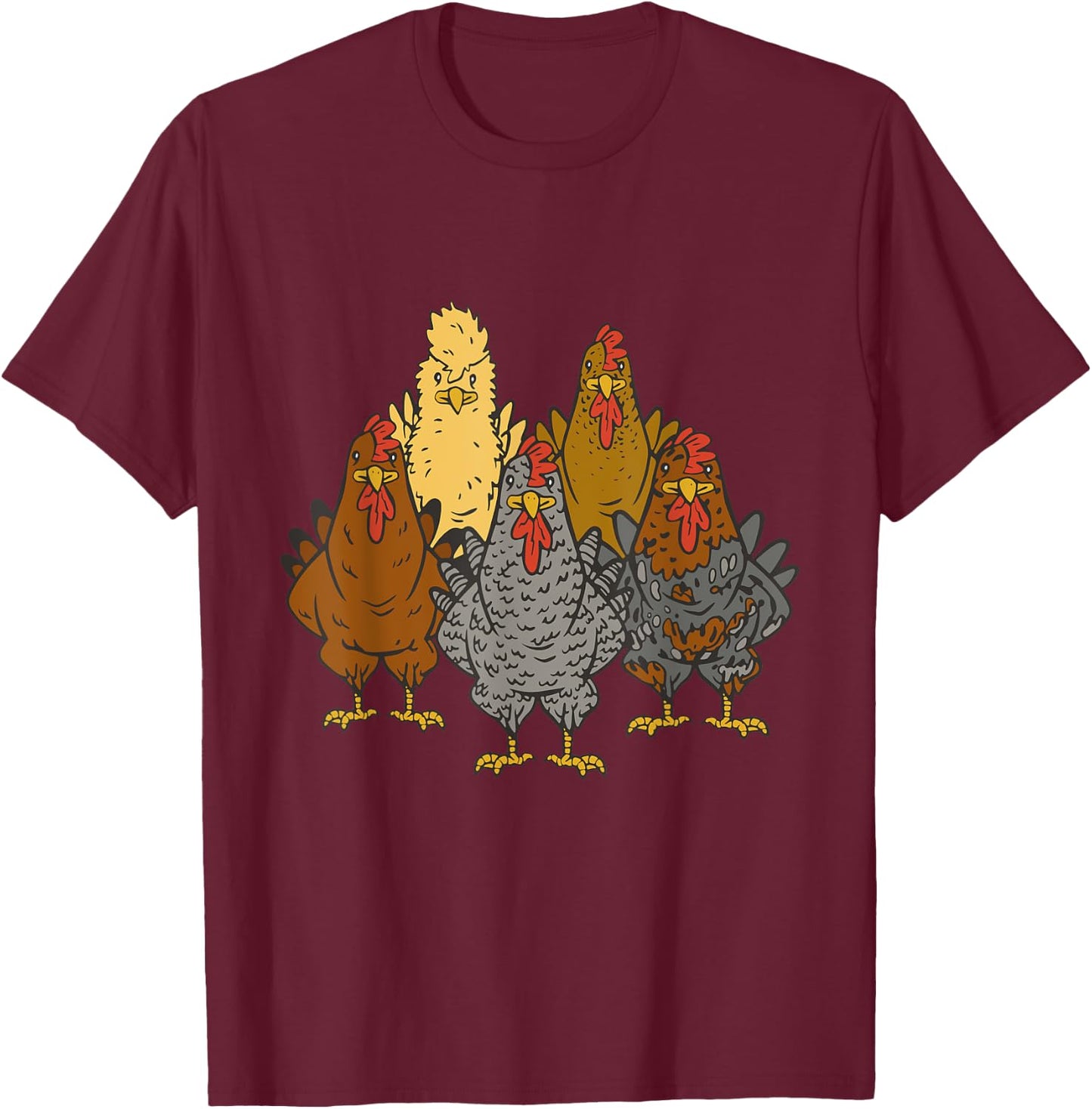 Chicken Animal Print Farm Chicken T-Shirt - T-Shirt | Maroon