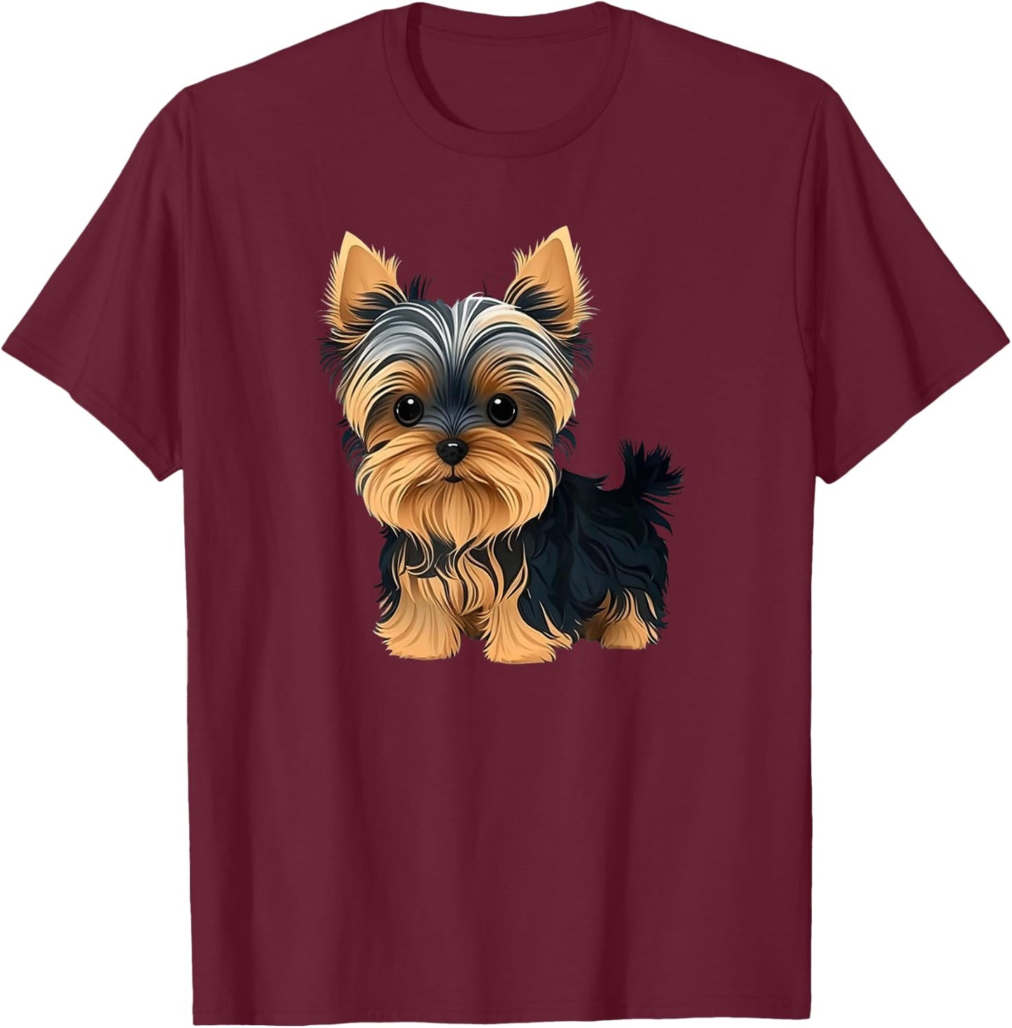 Funny Yorkshire Terrier Cute Puppy T-Shirt - T-Shirt | Maroon