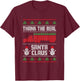 Trucker Santa Claus Funny Truck Driving Christmas Trucker T-Shirt - T-Shirt | Maroon