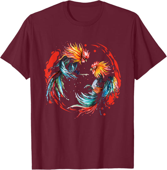 Peleas De Gallos Cockfighter Game Fowl Cockfighting Rooster T-Shirt - T-Shirt | Maroon