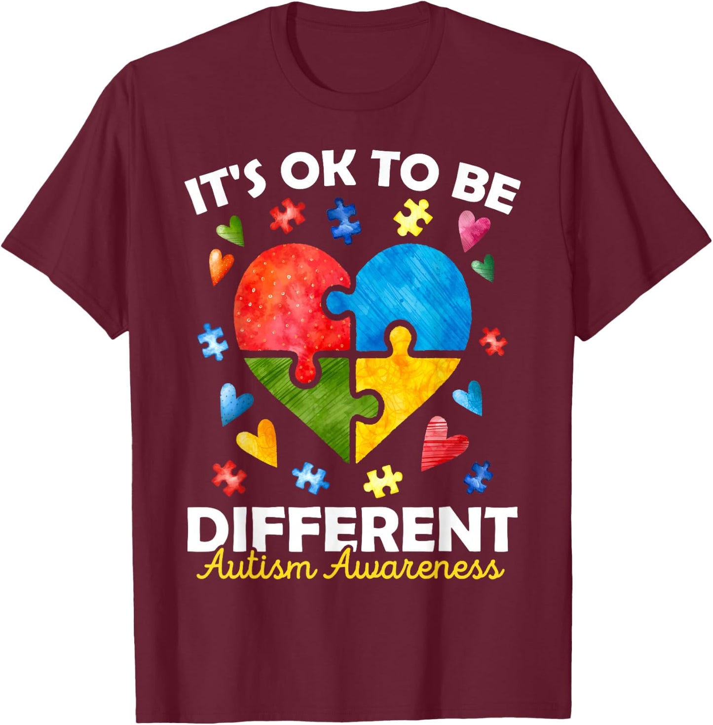 Autism Awareness Valentines Day Autistic Child Kids Toddler T-Shirt - T-Shirt | Maroon