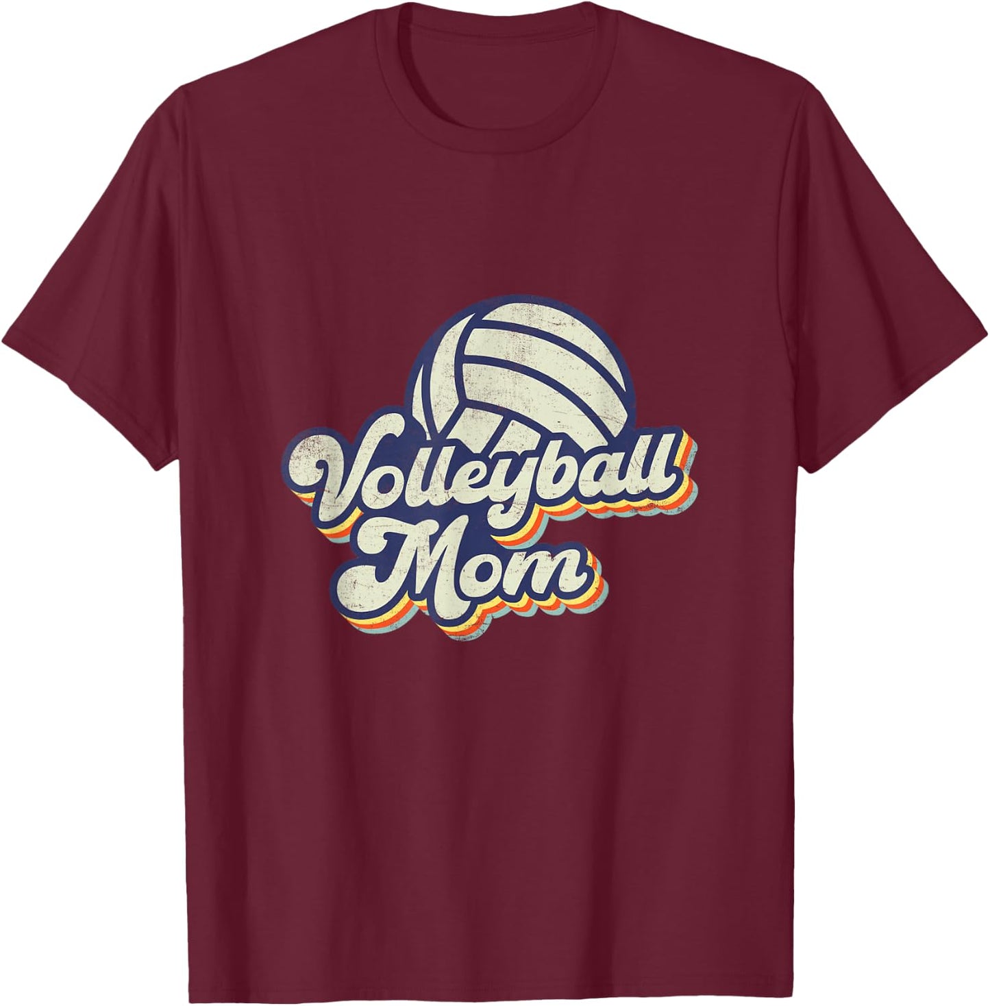 Volleyball Mom Mama Mother's Day Vintage Retro Funny Women T-Shirt - T-Shirt | Maroon