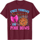 Free Throws or Pink Bows Pregnancy Pink or Blue T-Shirt - T-Shirt | Maroon