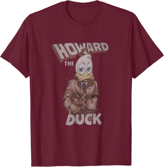 Marvel Comics Retro Classic Howard The Duck Space Portrait T-Shirt - T-Shirt | Maroon
