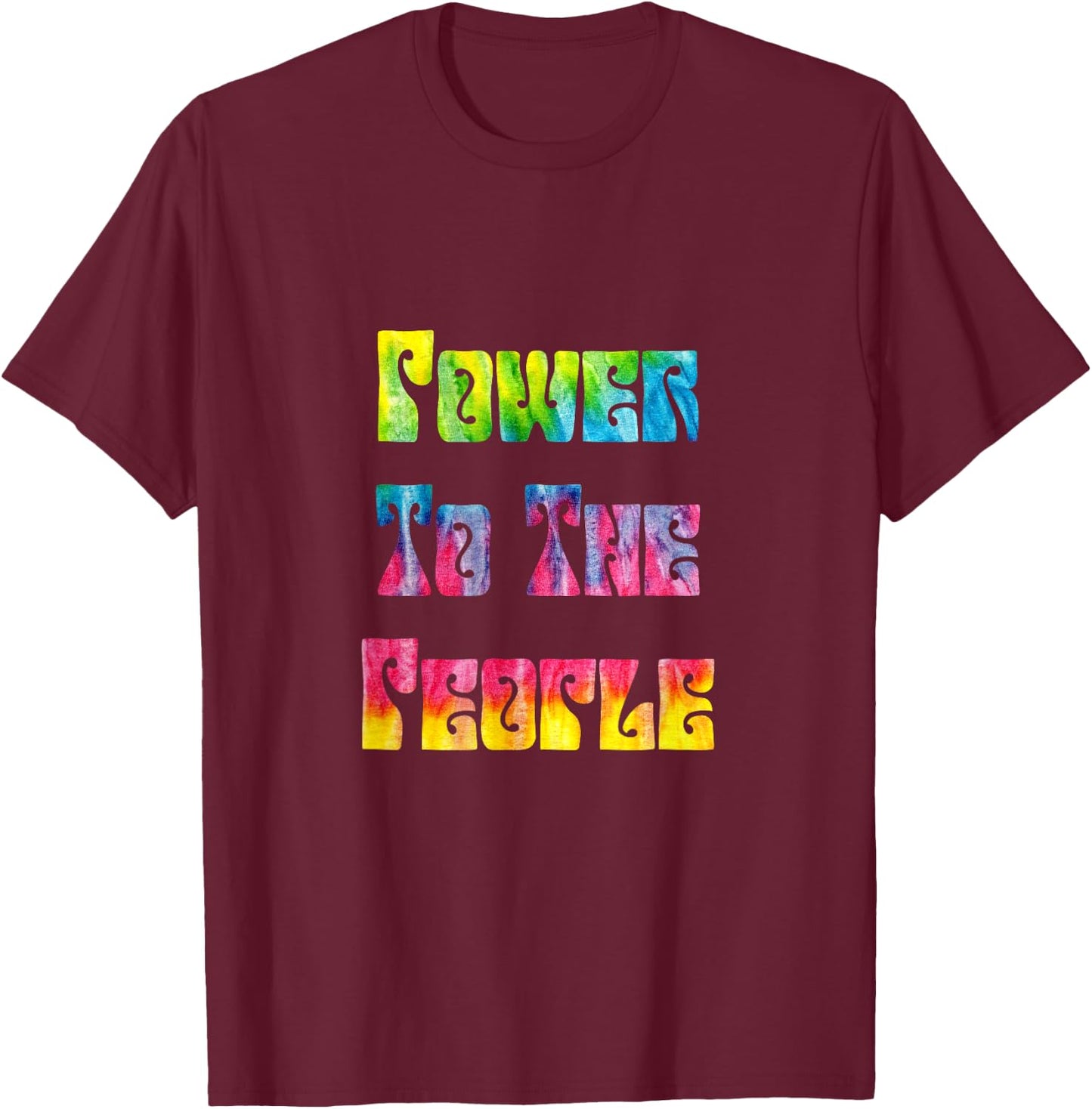 Hippie Talk - Power To The People T-Shirt - T-Shirt | Maroon