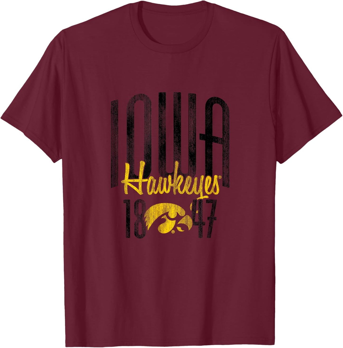 Iowa Hawkeyes | NCAA University of Official | 01AMBK13 T-Shirt - T-Shirt | Maroon